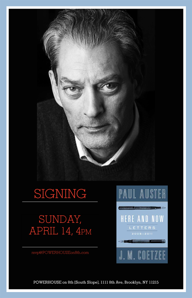 Signing: Here & Now: Letters by Paul Auster