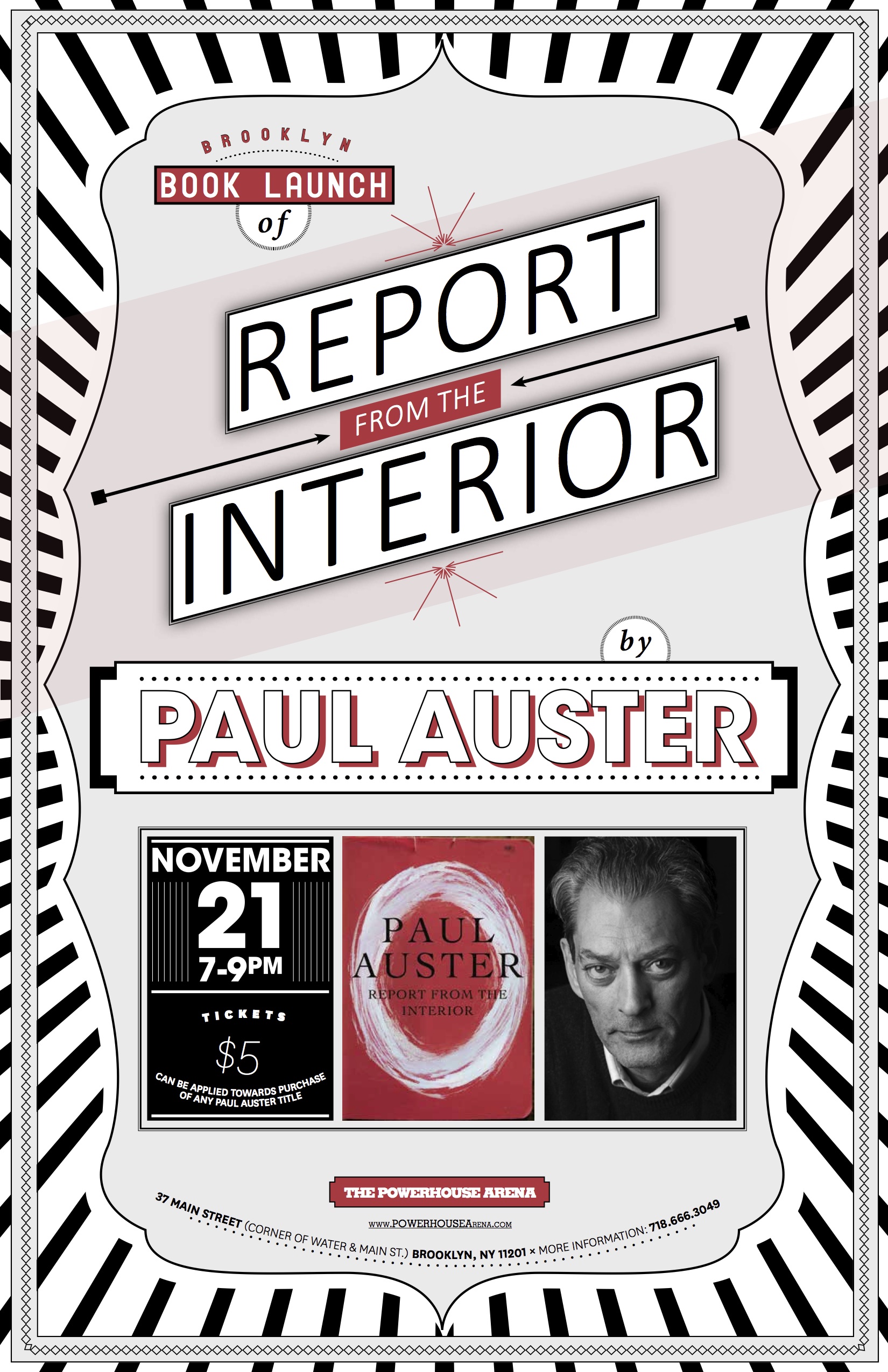 Brooklyn Book Launch: Report from the Interior by Paul Auster