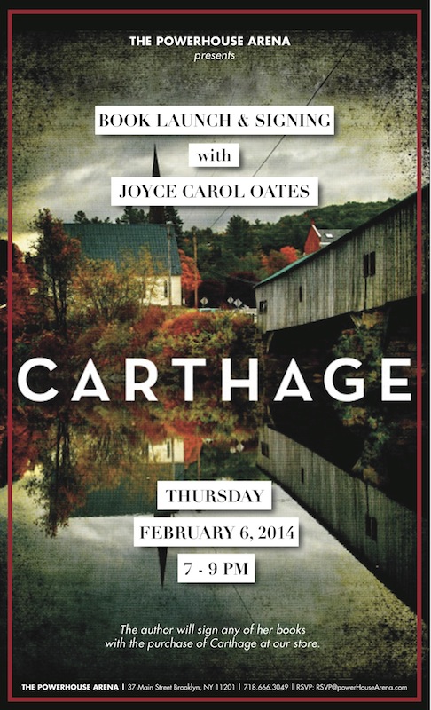 Book Launch: Carthage by Joyce Carol Oates