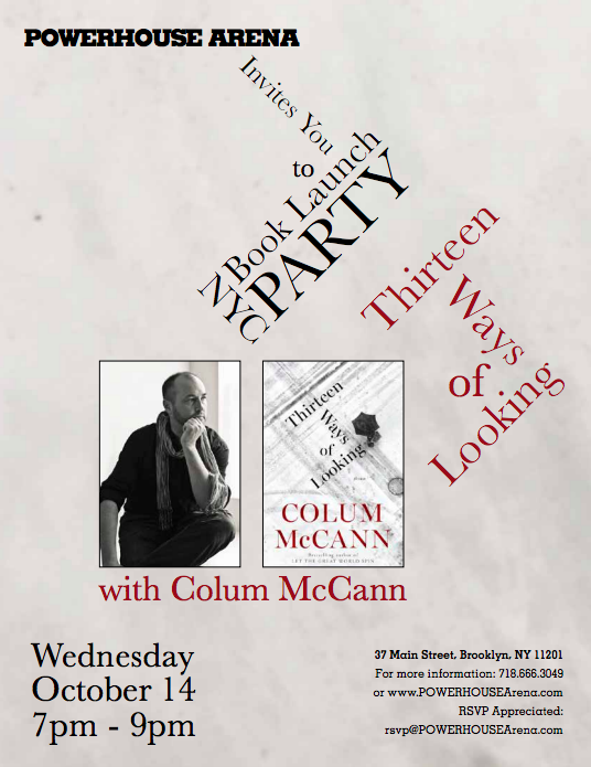 Book Launch: Thirteen Ways of Looking by Colum McCann in conversation with Rob Spillman