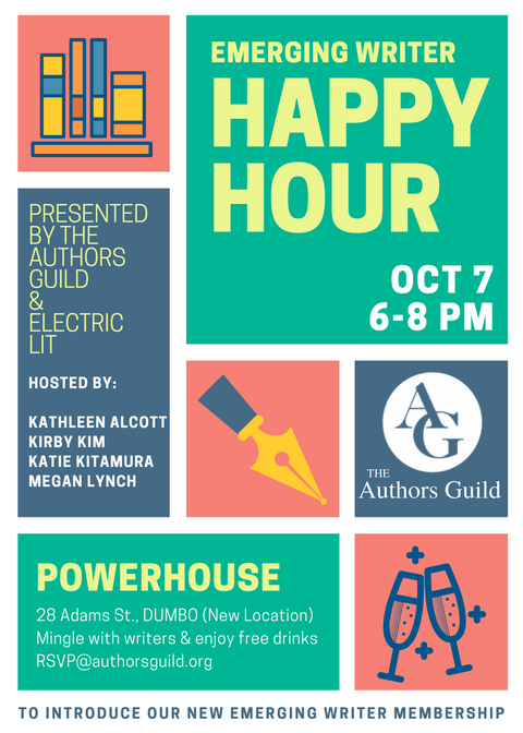 Emerging Writer Happy Hour presented by The Authors Guild and Electric Literature