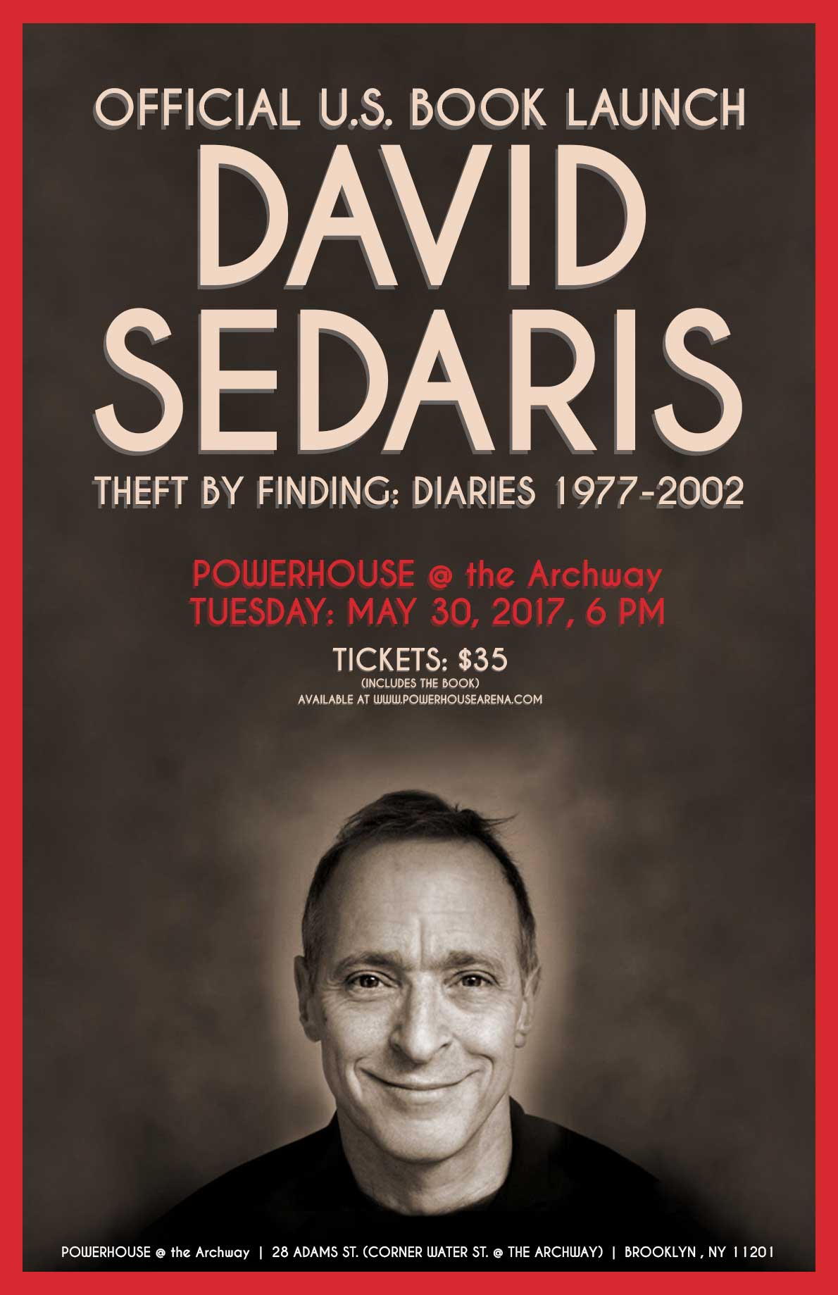U.S. BOOK LAUNCH: THEFT BY FINDING: DIARIES 1977-2002 by David Sedaris