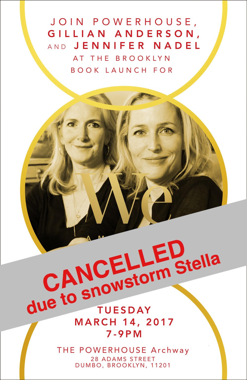 Brooklyn Book Launch: We: A Manifesto for Women Everywhere By Gillian Anderson and Jennifer Nadel
