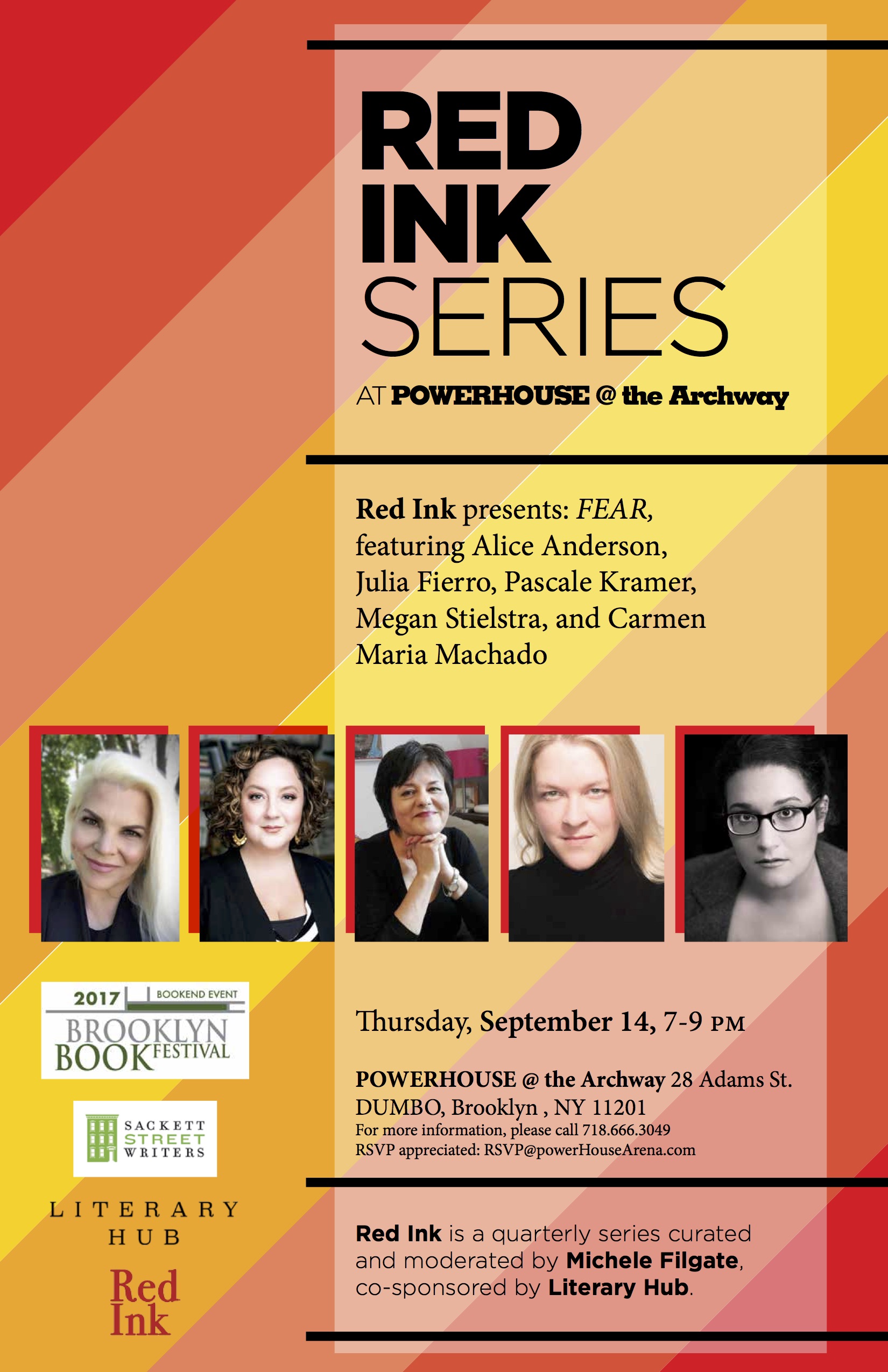 Red Ink Series: FEAR, hosted by Michele Filgate with Alice Anderson, Julia Fierro, Pascale Kramer, Megan Stielstra and Carmen Maria Machado