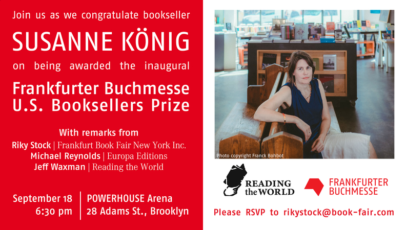 Frankfurter Buchmesse U.S. Booksellers Prize: Honoring Inaugural Recipient Susanne König