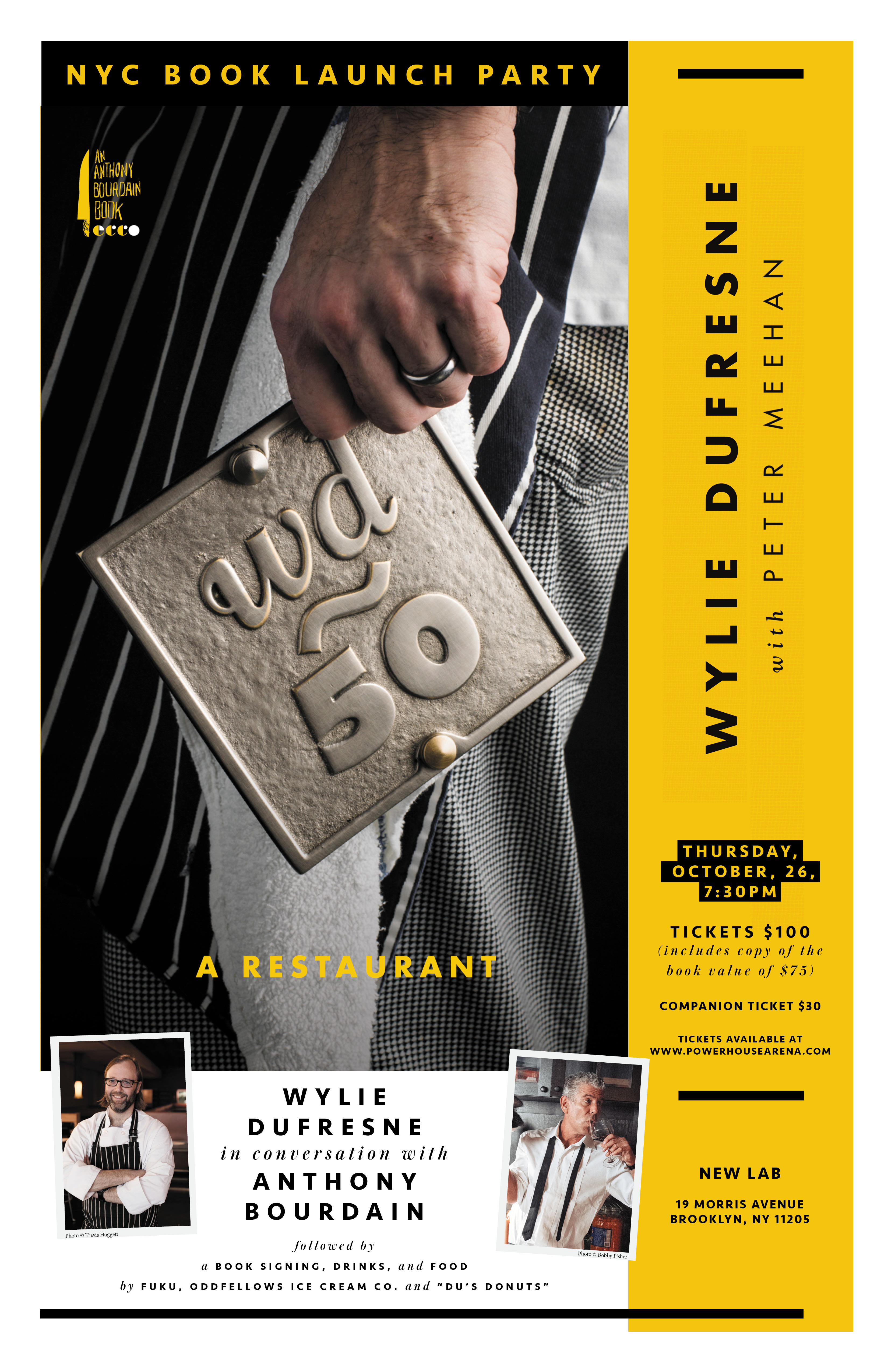 ----> POSTPONED 10/24 <-----   NYC Book Launch Party: wd~50: The Cookbook by Wylie Dufresne — in conversation w/ Anthony Bourdain