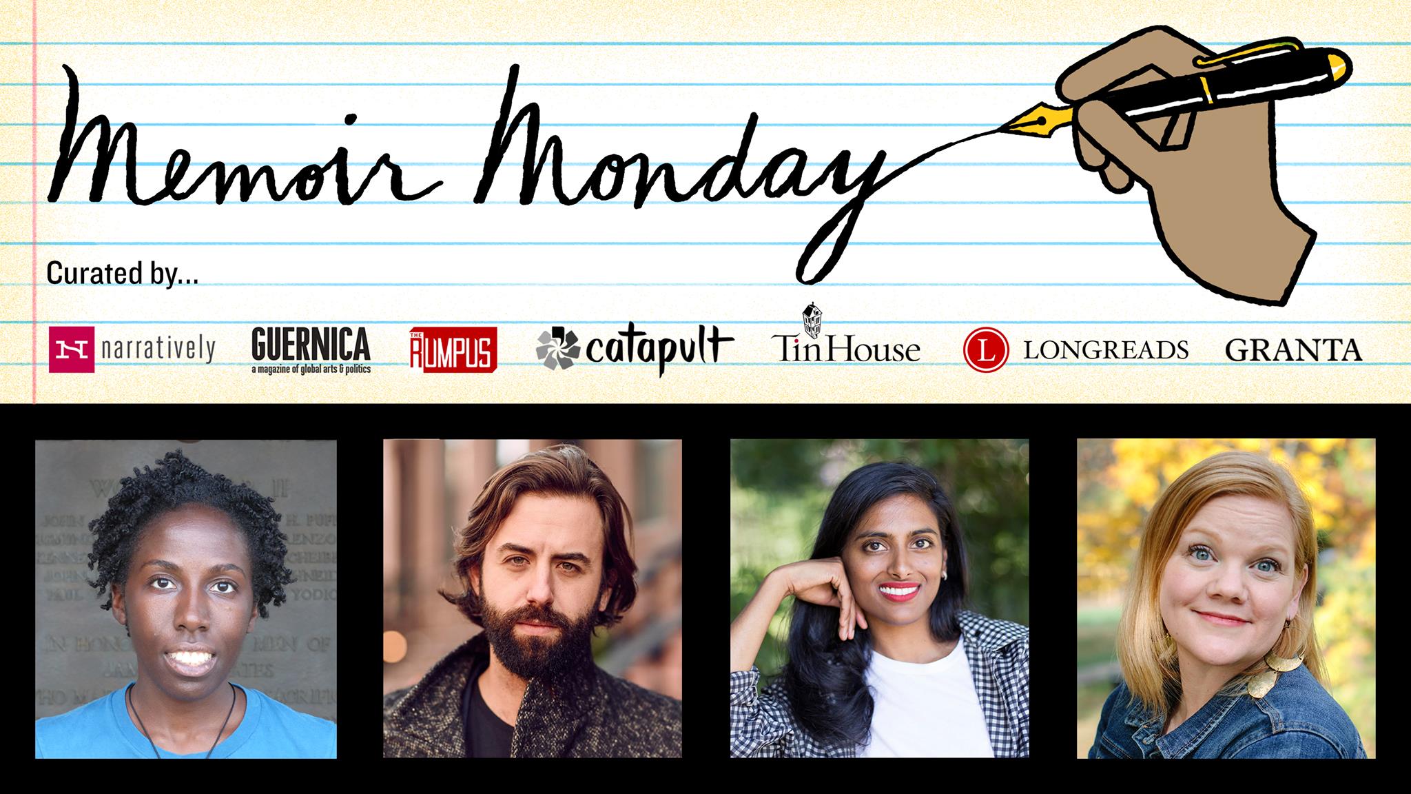 Memoir Monday: Featuring Jennifer Baker, Daniel Magariel, Mallika Rao, & Kelly Sundberg — Hosted by Lilly Dancyger