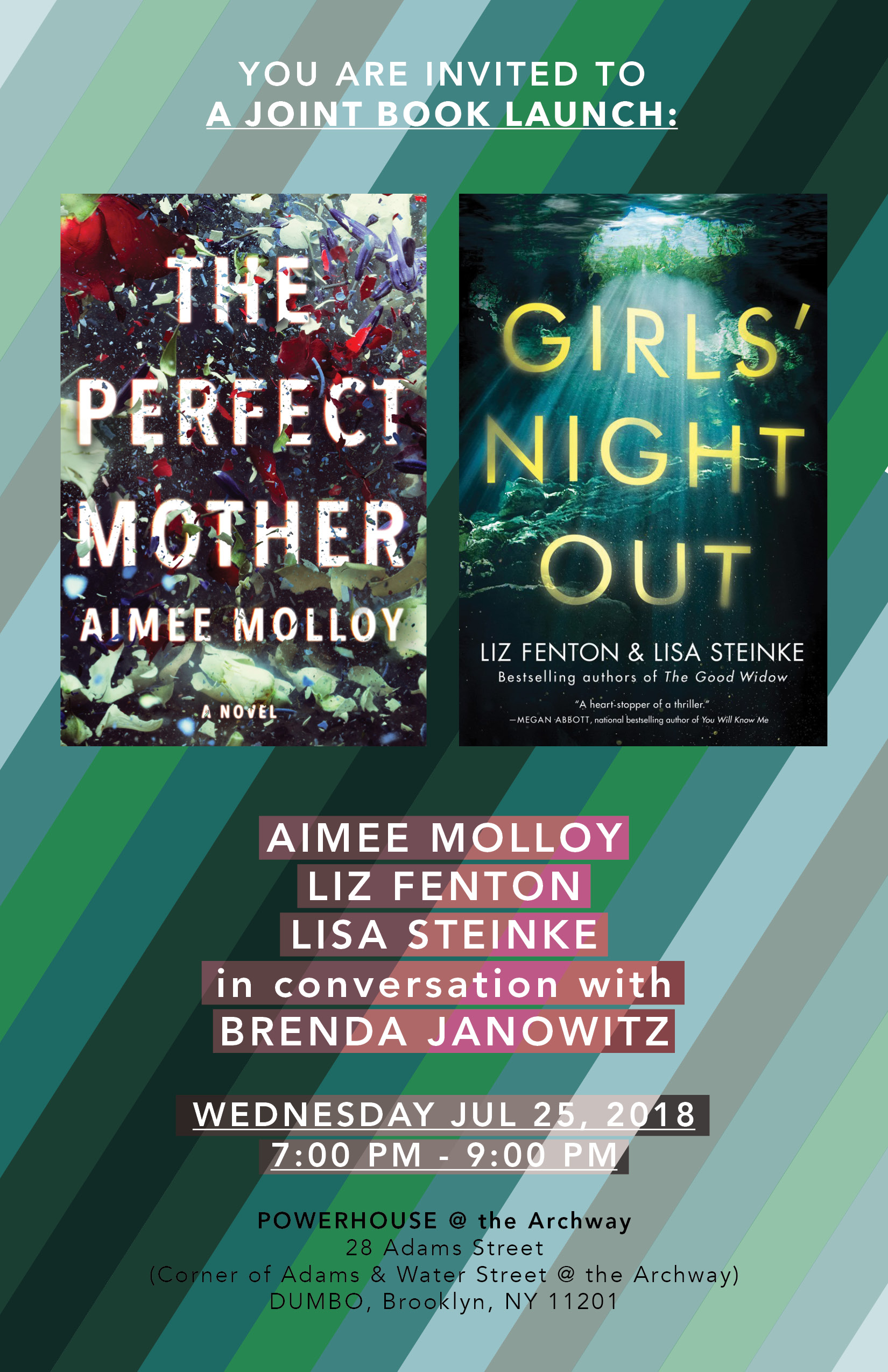 Joint Book Launch: The Perfect Mother by Aimee Molloy & Girls' Night Out by Liz Fenton & Lisa Steinke — in conversation w/ Brenda Janowitz