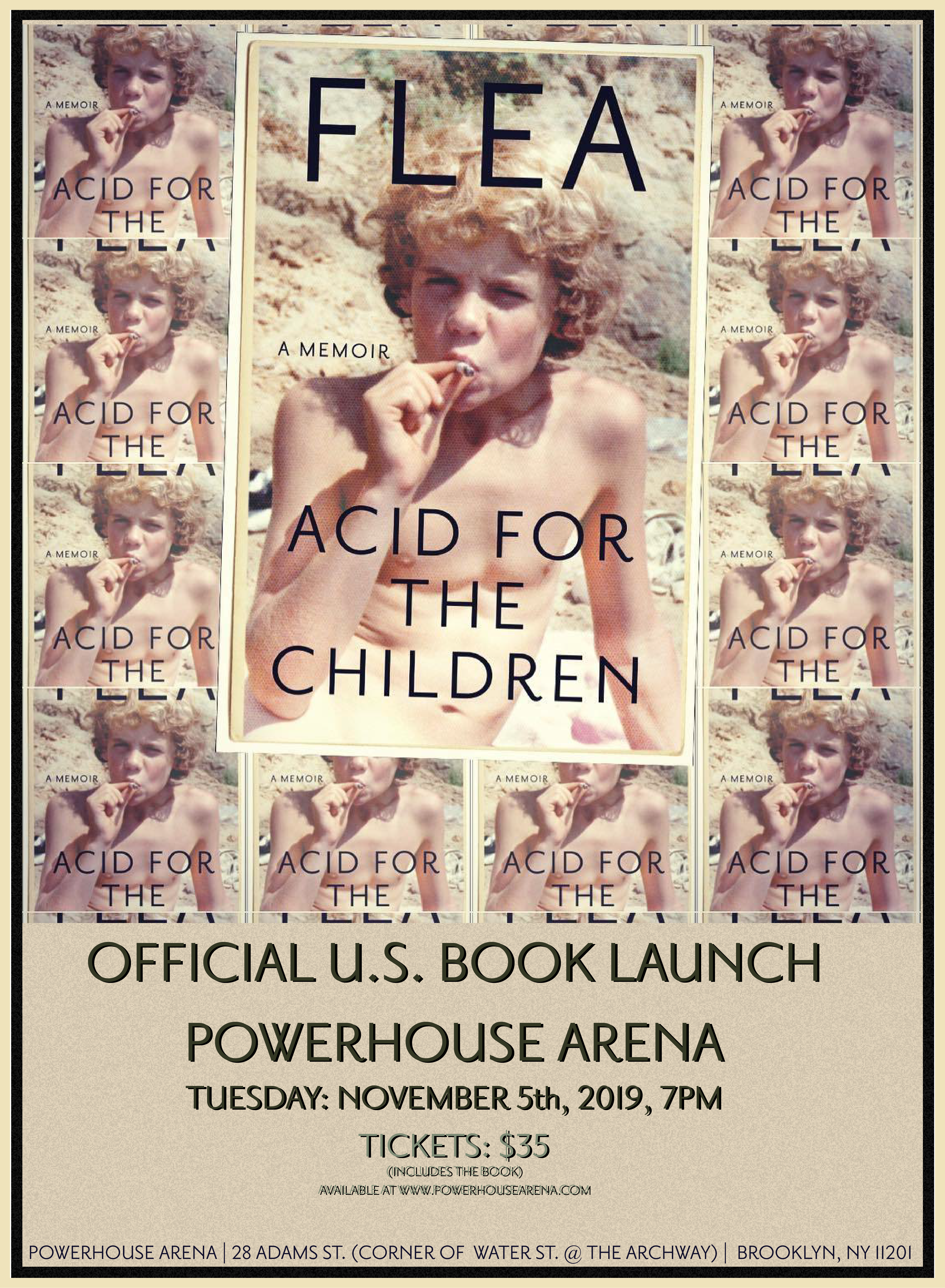 Powerhouse Arena and Rough Trade present the official U.S. book launch of Acid For The Children by Flea