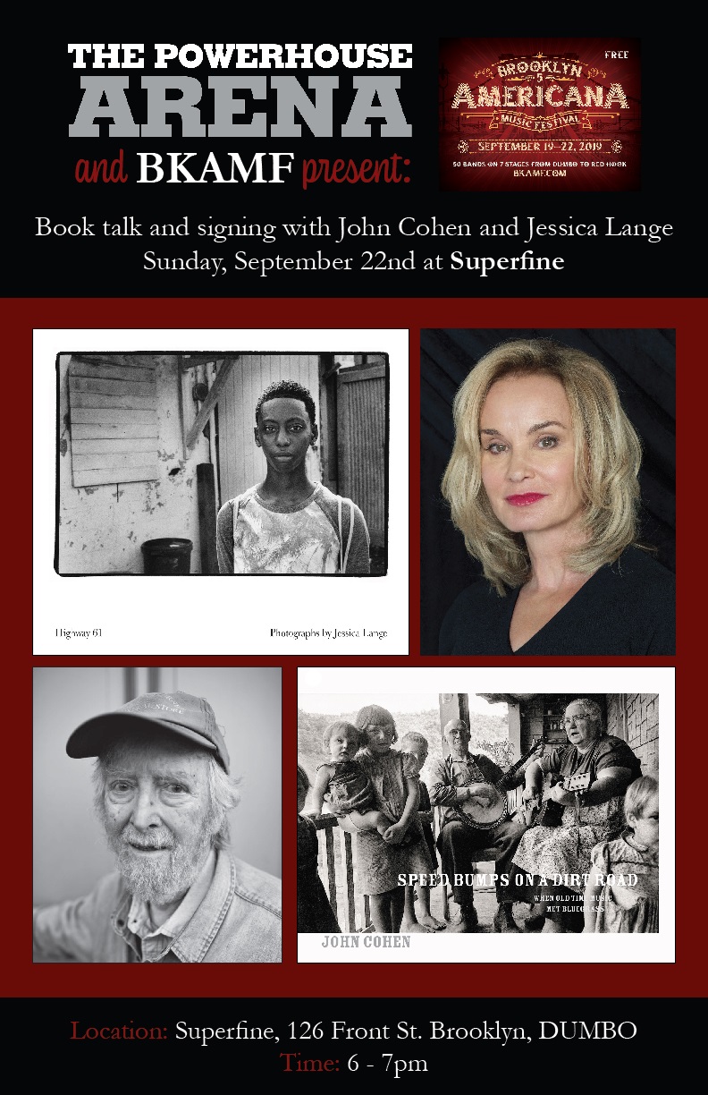 Book Talk and Signing with Jessica Lange & Book Launch for John Cohen at SUPERFINE