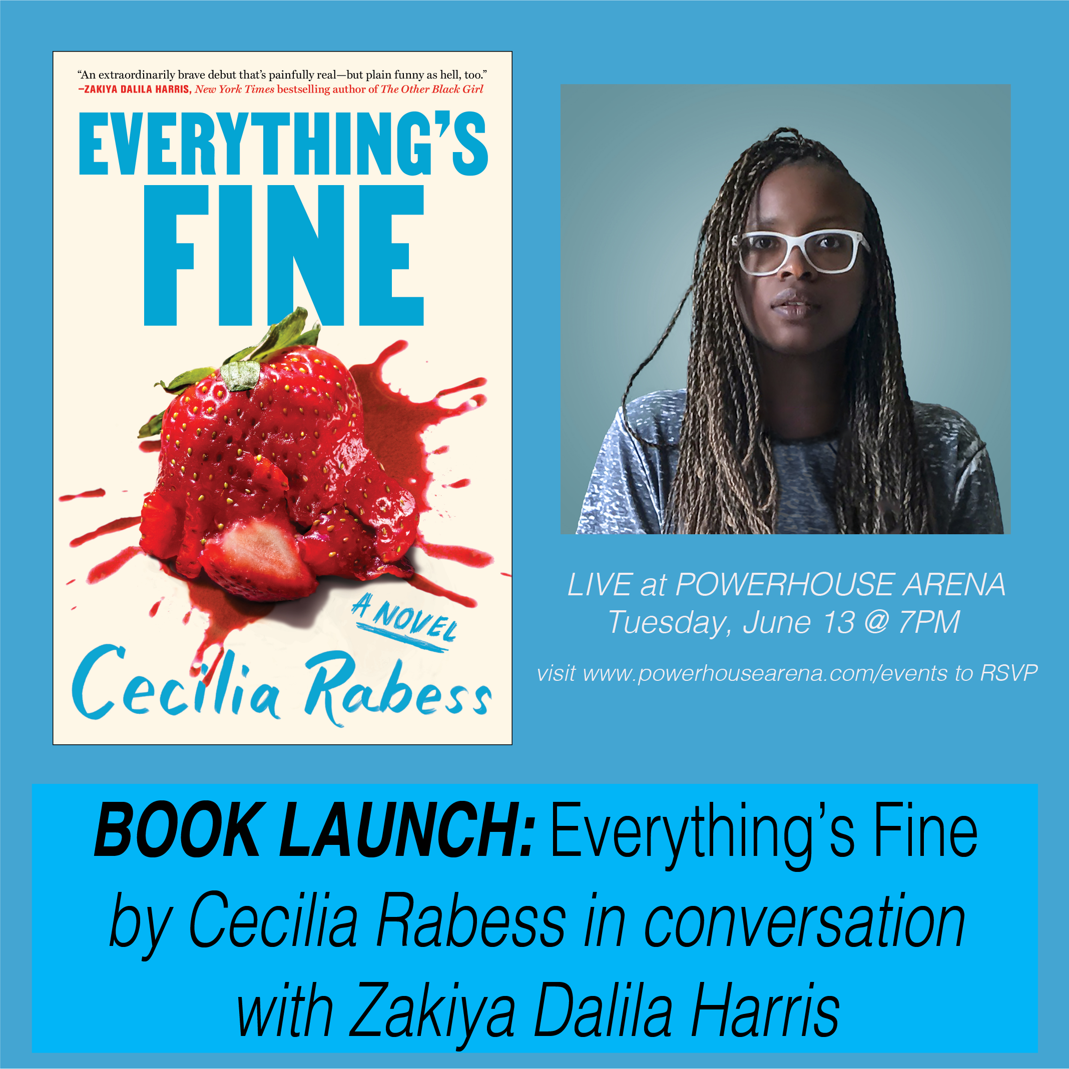 Book Launch: Everything's Fine by Cecilia Rabess in conversation with Zakiya Dalila Harris