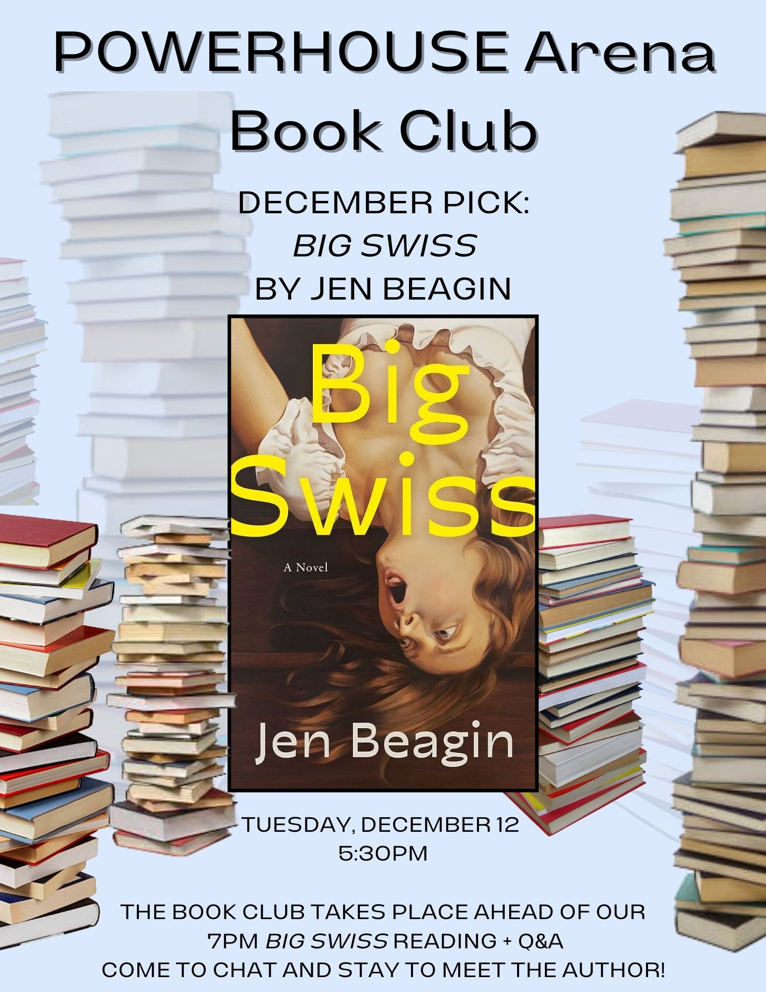 POWERHOUSE Arena PRE-EVENT BOOK CLUB: Big Swiss by Jen Beagin