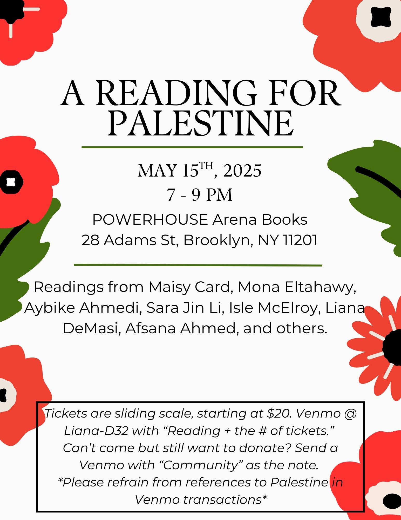 A Reading for Palestine @ POWERHOUSE